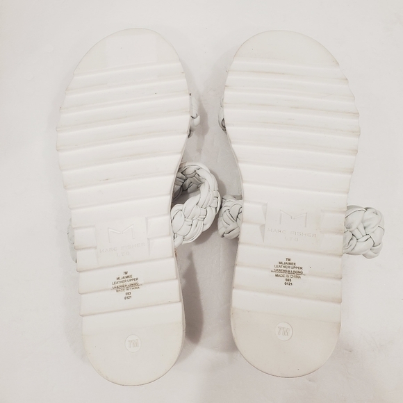 NEW Marc Fisher Jaimee Slide White Espadrille Sandals - Picture 5 of 6